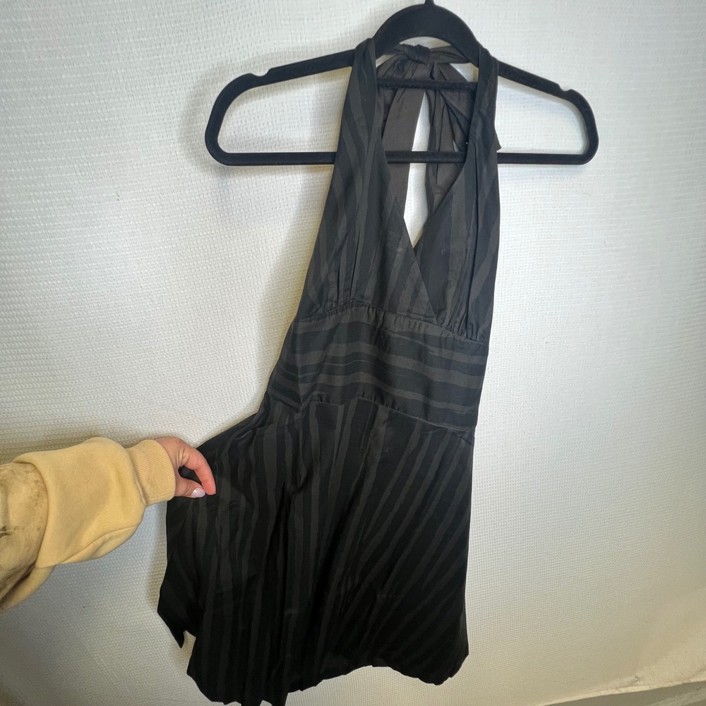 Rogan by Target Black Zebra Stripe Halter Dress Organic Cotton 13 NWT